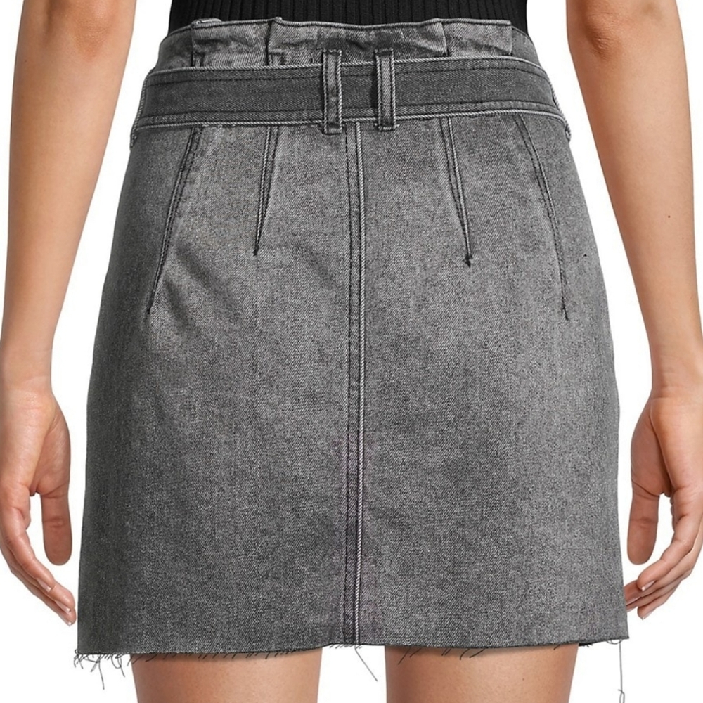 Free People Black Washed Denim Skirt - Picture 4 of 16